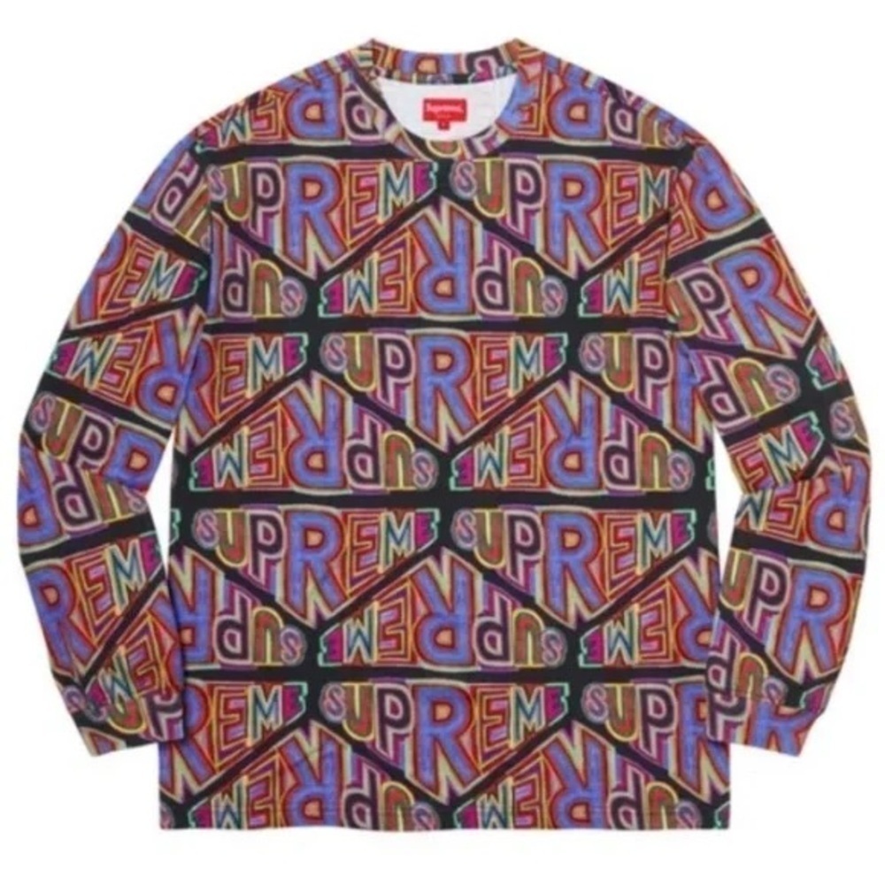 Supreme Perspective All-Over Logo Long Sleeve Shirt FW20 Medium